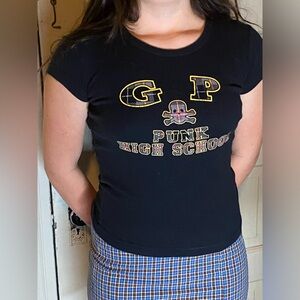 Golf Punk Highschool Y2K Black Babydoll Ringer Tee SZ. S EUC